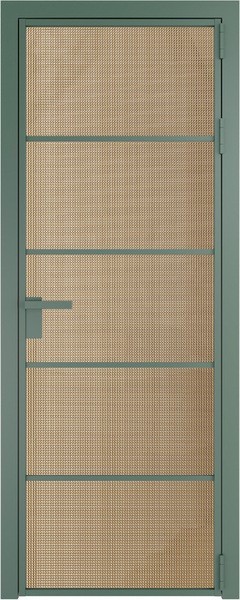 Алюминиевая дверь Profil Doors 14 AG Зеленый воск Кризет Золото
