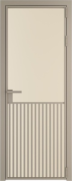 Алюминиевая дверь Profil Doors 15 AG Никель матовый Монохром жемчуг