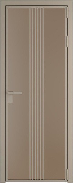 Алюминиевая дверь Profil Doors 18 AG Никель матовый Монохром капучино
