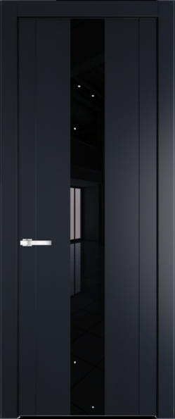 Межкомнатная дверь Profil Doors 1.9 P Lacobel Черный лак Нэви Блу (RAL 7016)