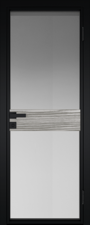 6AG Черный матовый RAL9005 стекло Матовое вставка Дуб SKY Denim