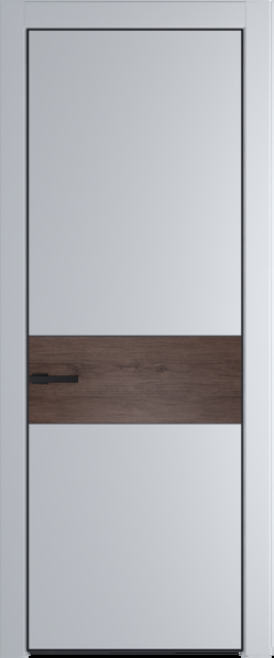 Межкомнатная дверь Profil Doors 17 PE Lacobel Белый лак Лайт Грей (RAL 870-01) Черный матовый RAL9005 Дуб Тобакко
