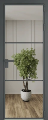 Алюминиевая дверь Profil Doors 13 AG Серая ночь Зеркало