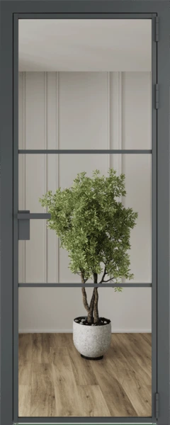 Алюминиевая дверь Profil Doors 13 AG Серая ночь Зеркало