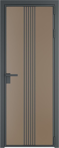 Алюминиевая дверь Profil Doors 18 AG Серая ночь Монохром капучино