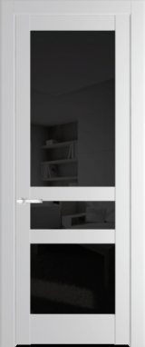 Межкомнатная дверь Profil Doors 4.5.2 PD Крем Вайт (RAL 120-02) Черное тонированное