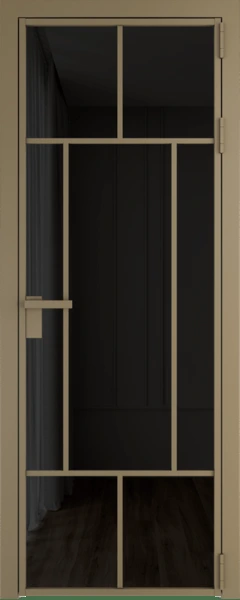 Алюминиевая дверь Profil Doors 10 AG Шампань Черное тонированное