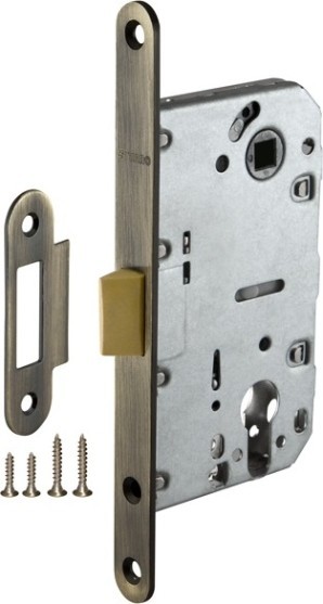 Корпус Fuaro (Фуаро) врезного замка c защёлкой PLASTP85C-50 (P85C-50) AB бронза