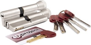Цилиндровый механизм Mottura (Моттура) с вертушкой DPC1F3636 S3 (72 мм/31+10+31) САТИН.НИКЕЛЬ, 5+1 кл.