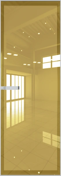 Алюминиевая дверь Profil Doors 1AGN Вайт Зеркало Gold (Гезелла)