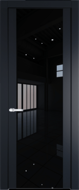 Межкомнатная дверь Profil Doors 1.7 P Lacobel Черный лак Нэви Блу (RAL 7016)