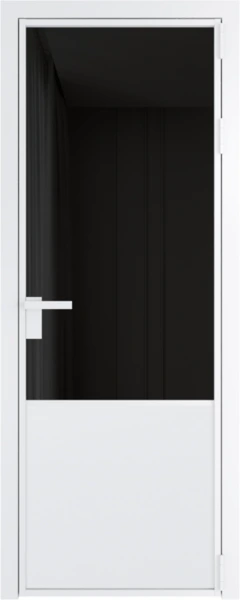 Алюминиевая дверь Profil Doors 19 AG Вайт Черное тонированное
