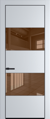 Межкомнатная дверь Profil Doors 22 PA Черный матовый RAL9005 Зеркало Bronza Сэнд