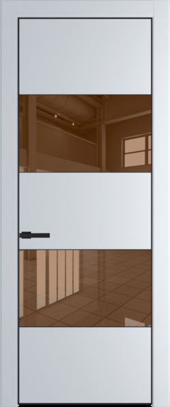 Межкомнатная дверь Profil Doors 22 PA Черный матовый RAL9005 Зеркало Bronza Сэнд