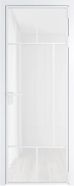 Алюминиевая дверь Profil Doors 10 AG Вайт Белый триплекс