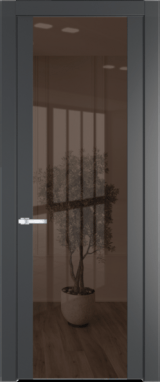 Межкомнатная дверь Profil Doors 1.7 P Зеркало бронзовое Графит (Pantone 425С)