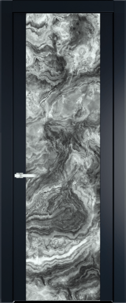 Межкомнатная дверь Profil Doors 1.7 P Атриум серебро Нэви Блу (RAL 7016)