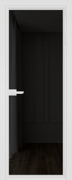 Алюминиевая дверь Profil Doors 1AV Вайт Черное тонированное