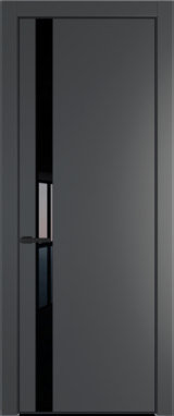 Межкомнатная дверь Profil Doors Orange 18 PE.O Lacobel Черный лак Графит (Pantone 425С) Черный матовый RAL9005