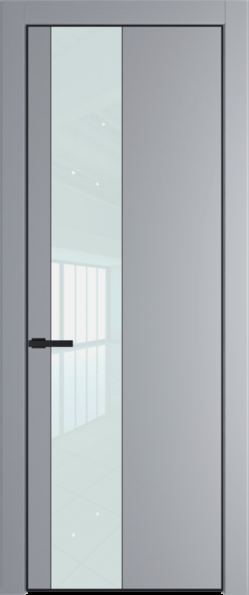 Межкомнатная дверь Profil Doors Orange 19 PE.O Белый лак Смоки (RAL 870-02) Черный матовый RAL9005
