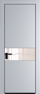 Межкомнатная дверь Profil Doors 17 PA Черный матовый RAL9005 Lacobel Перламутровый лак Лайт Грей (RAL 870-01)