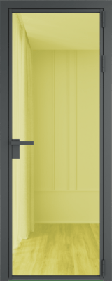 Алюминиевая дверь Profil Doors 1 AG Серая ночь Золото шпион