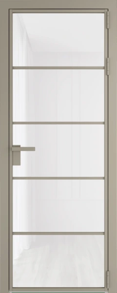 Алюминиевая дверь Profil Doors 14 AG Никель матовый Белый триплекс