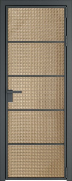 Алюминиевая дверь Profil Doors 14 AG Серая ночь Кризет Золото