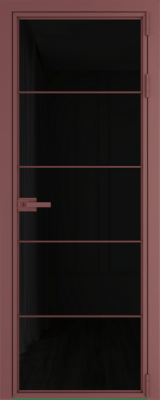 Алюминиевая дверь Profil Doors 5AX Красный антрацит Черный триплекс