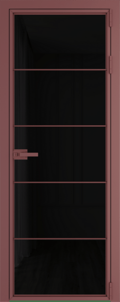 Алюминиевая дверь Profil Doors 5AX Красный антрацит Черный триплекс
