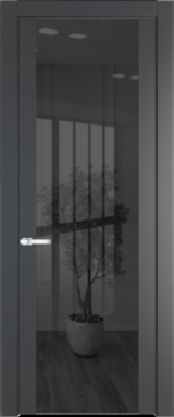 Межкомнатная дверь Profil Doors 1.7 P Зеркало серое Графит (Pantone 425С)