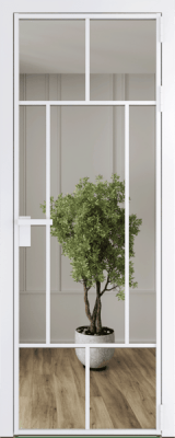Алюминиевая дверь Profil Doors 10 AG Вайт Зеркало