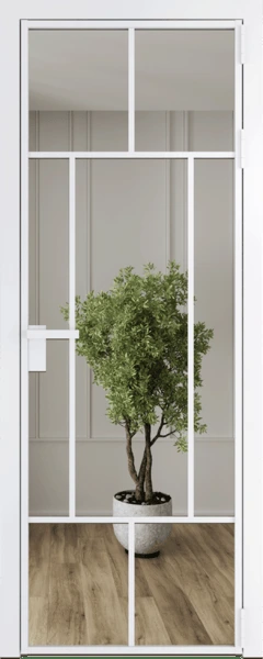 Алюминиевая дверь Profil Doors 10 AG Вайт Зеркало