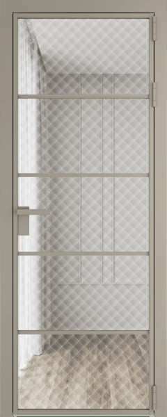 Алюминиевая дверь Profil Doors 14 AG Никель матовый Ромб белый