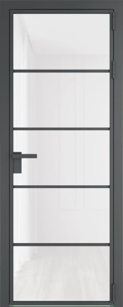 Алюминиевая дверь Profil Doors 14 AG Серая ночь Белый триплекс