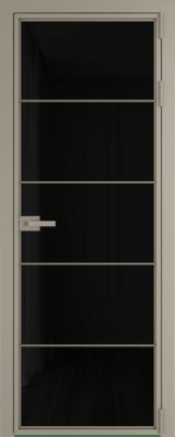 Алюминиевая дверь Profil Doors 5AX Никель матовый Черный триплекс