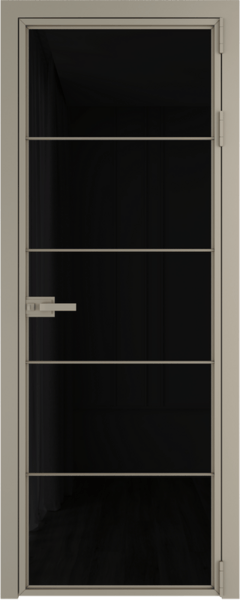Алюминиевая дверь Profil Doors 5AX Никель матовый Черный триплекс