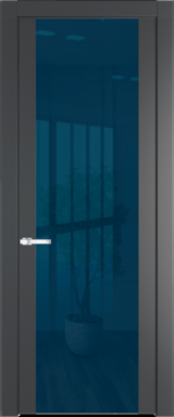 Межкомнатная дверь Profil Doors 1.7 P Зеркало синее Графит (Pantone 425С)