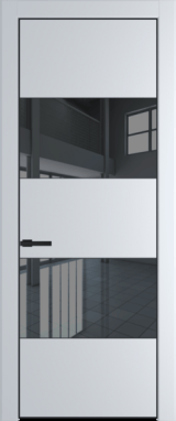 Межкомнатная дверь Profil Doors 22 PA Черный матовый RAL9005 Зеркало Grey Сэнд