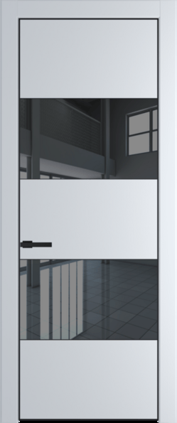 Межкомнатная дверь Profil Doors 22 PA Черный матовый RAL9005 Зеркало Grey Сэнд