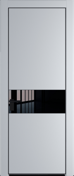 Межкомнатная дверь Profil Doors 17 PA Черный матовый Lacobel Серебряный лак Лайт Грей (RAL 870-01)
