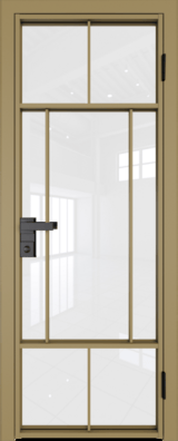 Алюминиевая дверь Profil Doors 10 AG Золото Белый триплекс