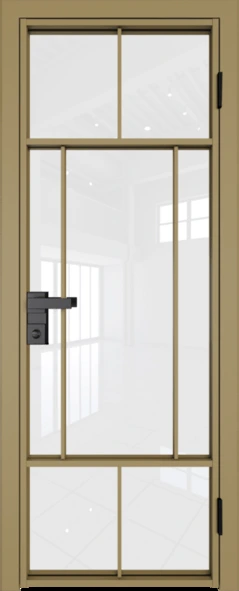 Алюминиевая дверь Profil Doors 10 AG Золото Белый триплекс
