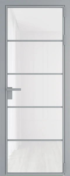 Алюминиевая дверь Profil Doors 14 AG Серебро Белый триплекс