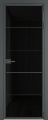 Алюминиевая дверь Profil Doors 5AX Серая ночь Черный триплекс