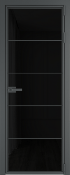 Алюминиевая дверь Profil Doors 5AX Серая ночь Черный триплекс