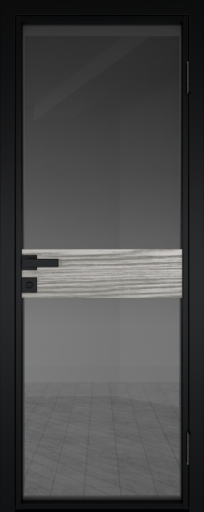 6AG Черный матовый RAL9005 стекло Тонированное вставка Дуб SKY Denim