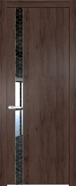 Межкомнатная дверь Profil Doors 18 NW Лоран узор золото Дуб Тобакко