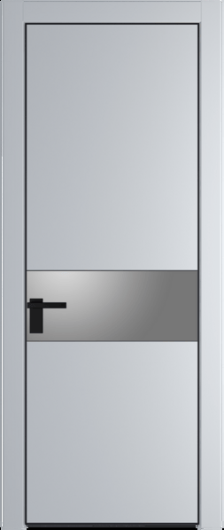 Межкомнатная дверь Profil Doors 17 PA Черный матовый RAL9005 Lacobel Серебряный лак Лайт Грей (RAL 870-01)