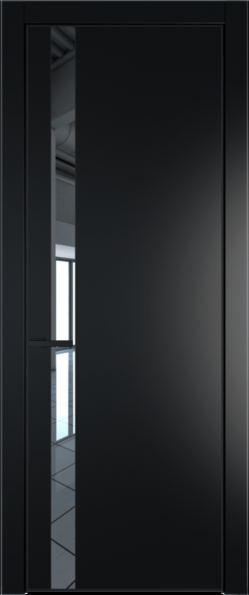 Межкомнатная дверь Profil Doors 18 PA Черный матовый Зеркало Блэк